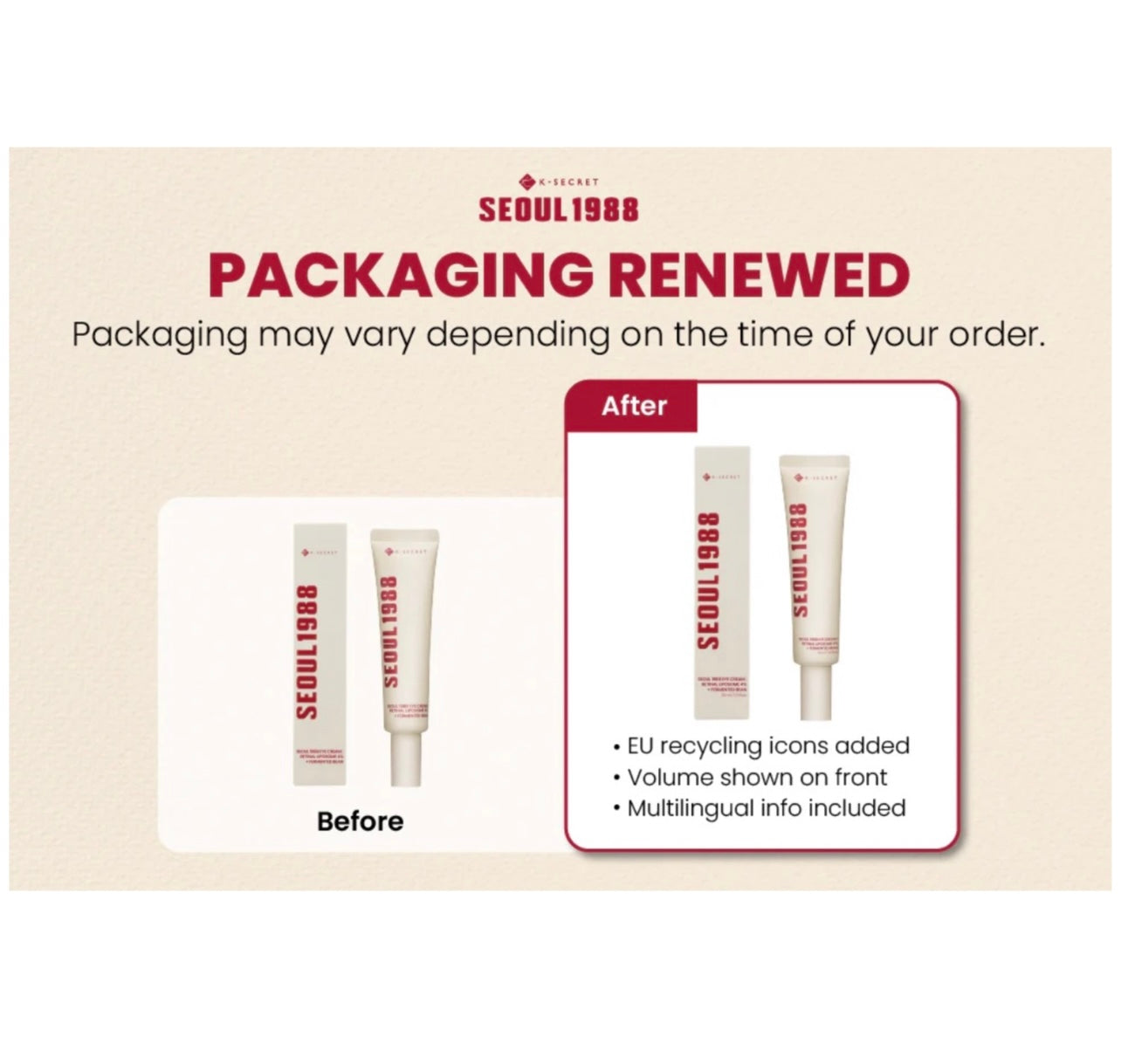 K-SECRET SEOUL 1988 Eye Cream Retinal Liposome 4% + Fermented Bean (30ml)