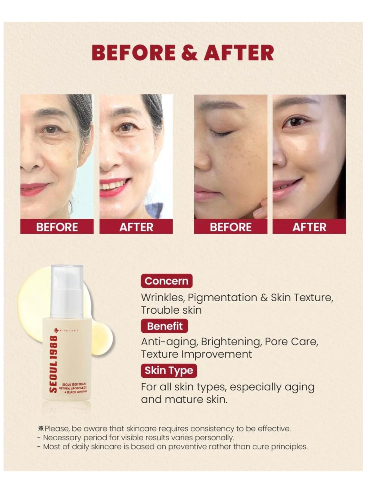 K-Secret Seoul 1988 Retinal Liposome 2% + Black Ginseng Serum (30ml)